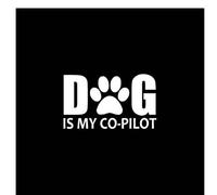OGJFLT Adesivo per Auto Cane A Bordo Dog Is My Co Pilot Decal Vinyl Car Sticker Dog On Board Puppy Black/Silver（15Cm）