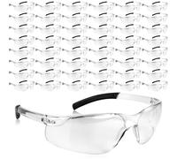 OGMBI Confezione da 50 occhiali di sicurezza trasparenti per uomini e donne, lenti resistenti agli urti, per lavoro, costruzione, laboratorio, poligono di tiro, fai da te e uso all'aperto