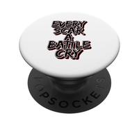 Ogni cicatrice un grido di battaglia rosso grunge estetica PopSockets PopGrip Adesivo