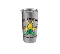 Ogni coniglio era Kung Fu combattendo Karate Rabbit Bicchiere termico in acciaio inox doppia parete