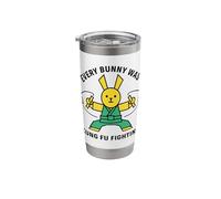 Ogni coniglio era Kung Fu combattendo Karate Rabbit Bicchiere termico in acciaio inox doppia parete