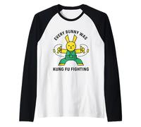 Ogni Coniglio Era Kung Fu combattendo Karate Rabbit Maglia con Maniche Raglan