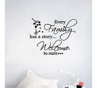 Ogni famiglia ha una storia Benvenuti nella nostra casa Citazioni Decalcomanie da parete in vinile rimovibile Famiglia Lettera Adesivi Murali Art Murale per camera da letto Soggiorno Home Decor
