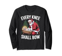 Ogni Ginocchio Si inchina Babbo Natale Gesù Maglia a Manica