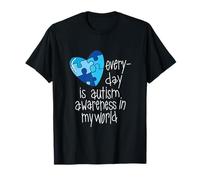 Ogni giorno è consapevolezza dell'autismo nel mio mondo - Heart Puzzle Maglietta