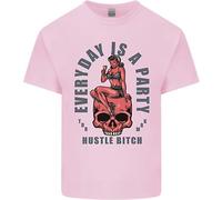 Ogni Giorno È Una Festa Hustle Skull Alcohol T-Shirt Per Bambini