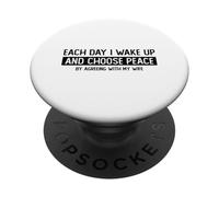 Ogni giorno scelgo la pace d'accordo con mia moglie PopSockets PopGrip Adesivo