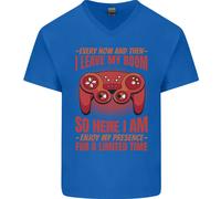 Ogni Ora & Poi I Foglie il Mio Room Gamer Uomo Scollo A V Cotone T-Shirt