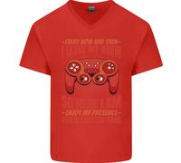 Ogni Ora & Poi I Foglie il Mio Room Gamer Uomo Scollo A V Cotone T-Shirt