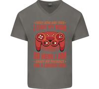 Ogni Ora & Poi I Foglie il Mio Room Gamer Uomo Scollo A V Cotone T-Shirt