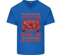 Ogni Ora & Poi I Foglie il Mio Room Gamer Uomo Scollo A V Cotone T-Shirt