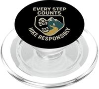 Ogni passo conta, escursione responsabile | Regalo per la giornata della sicurezza degli escursionisti PopSockets PopGrip per MagSafe