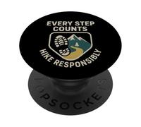 Ogni passo conta, escursione responsabile | Regalo per la giornata della sicurezza degli escursionisti PopSockets PopGrip Adesivo