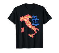 Ogni Pasto è Un Viaggio - Mappa d'Italia con Pasta e Sapori Maglietta