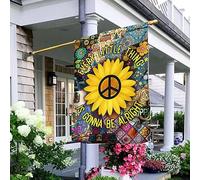 Ogni Piccola Cosa Andrà Bene, Hippie Bandiera Da Cortile Doppio Lato Bandiera Da Giardino Bandiere All'Aperto Decorazione Per Patio Interni Fattoria M