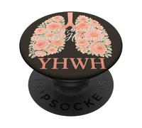 Ogni respiro parla il suo nome YHWH Floral Lungs PopSockets PopGrip Adesivo