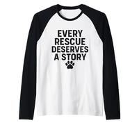 Ogni salvataggio merita una storia. vintage, Animale domestico, Amore. Maglia con Maniche Raglan