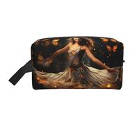 Ogniwo Borsa da toilette della farfalla di danza della ragazza, borsa cosmetica di trucco, borsa da viaggio per articoli da toeletta, borsa di stoccaggio con la chiusura lampo, Farfalla danza ragazza