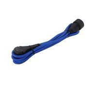 Ognon - Prolunga tessile con spina piatta, 3 m, colore: blu e nero