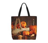 OGNOT Borsa a tracolla da donna, stile casual, con tasche, per fare shopping, lavoro, spiaggia, Zucca autunnale., Taglia unica