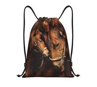 OGNOT Cavallo al crepuscolo stampato zaino con coulisse resistente all'acqua borsa sportiva sacca da palestra, per uomo e donna, Cavallo, Small