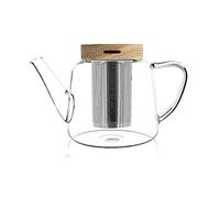 OGO LIVING - Teiera in vetro 680 ml - 7912102 - Ideale per tè e tisane - teiera in vetro borosilicato e coperchio in legno di acacia