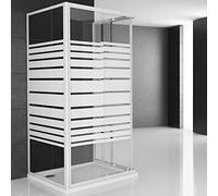 Ogomondo Box Cabina Doccia Corner 3 Lati Cristallo Temprato Serigrafato 70x100x70 Sinistro