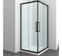 Ogomondo Box Doccia Angolare Corner Black Nero Cristallo 6mm 90x90xh195 cm