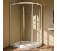 Ogomondo Box Doccia Semicircolare Bianco Circle Due Ante Scorrevoli