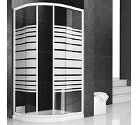 Ogomondo Box Doccia Semicircolare Bianco Due Ante Cristallo Temprato - : , CONFEZIONE: 1 pz., Misure: 77-79,5x77-79,5xh185 cm Serigrafato