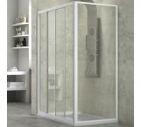 Ogomondo Cabina Doccia Slide 2 Lati Trasparente 120x90 + Piatto Doccia Acrilico