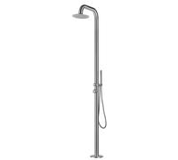 OGOMONDO Colonna Doccia Acciaio Inox Summer a Pavimento da Giardino da Esterno Outdoor con Doccia e Flessibile