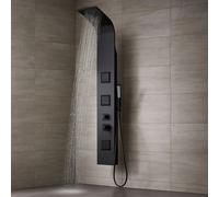 Ogomondo Colonna Doccia Night Nero Opaco 3 Getti Idro Lombari e Cascata H140xL2