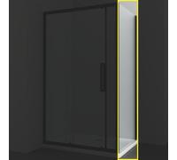 Ogomondo Lato fisso per Porta Scorrevole Slide 2 Black Nero Cristallo 6 mm