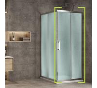 Ogomondo Lato fisso per Porta Scorrevole Slide 2 Black Nero Cristallo 6 mm