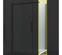 Ogomondo Lato fisso per Porta Scorrevole Slide Black Nero Cristallo 8 mm