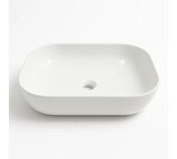 Ogomondo Lavabo Da Appoggio Ceramica Bianco Rettangolare Arredo 50,5x40,5x14 Cm