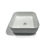 Ogomondo Lavabo da Appoggio Quadrato in Ceramica Bianco Lucido