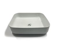Ogomondo Lavabo da Appoggio Rettangolare in Ceramica Bianco Lucido