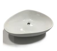 Ogomondo Lavabo Da Appoggio Triangolare in Ceramica Bianco Lucido