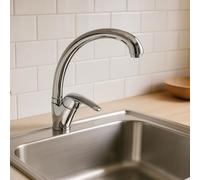 Ogomondo Miscelatore Mars Monocomando Orientabile Ottone Cromato Lucido per Lavello Cucina Acqua Calda e Fredda Completo di Flessibili