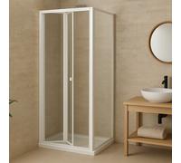 Ogomondo Porta Doccia a Soffietto Book Cristallo Temprato Bianco (76-80xh190cm Serigrafato, 1)