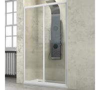 Ogomondo Porta Doccia Scorrevole Slide Due Ante Cristallo Temprato Bianco - : , CONFEZIONE: 1 pz., Misure: 97-101xh185 cm Trasparente