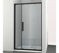 Ogomondo Porta Scorrevole Slide 2 Due Ante Black Profilo Nero Cristallo 6 mm