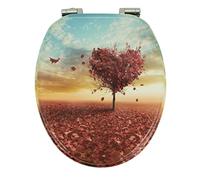 OGOMONDO Sedile Wc Copri Water Universale Frizionato Colorato Fantasia MDF Chiusura Rallentata