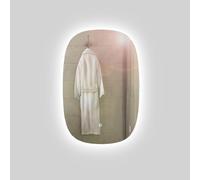 OGOMONDO Specchio 5 mm Rettangolare Stondato Retroilluminato Interruttore Touch (Tonalità : Dimmerabile 2700-4500-6500K, 50x70 cm)