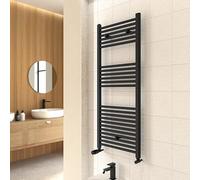 Termoarredo bagno scaldasalviette acciaio radiatore calorifero termosifone nero opaco - CONFEZIONE: 1 pz., Misure: H1200xL500xI450 23 TUBI