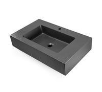 Ogomondo Top Lavabo Sospeso in Materiale Marmo Resina Finitura Asfalto - : , CONFEZIONE: 1 pz., Tinta: Antracite, Misure: 80x46x15 cm
