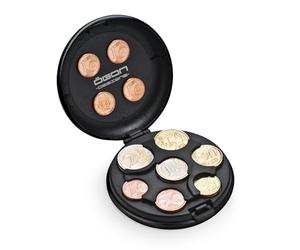 OGON DESIGNS Portamonete in alluminio - Euro Coin Dispenser - Fino a 20 € in moneta - 5 monete per scomparto (Nero)