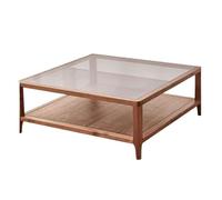 OGOODLE Tavolino da caffè piccolo Tavolo da tè in legno, stile cinese, semplice, tavolo da tè in vetro, tavolo da tè moderno for soggiorno e casa Tavolino(85cm)